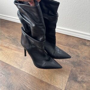 Zara Black Ankle Stiletto Boots